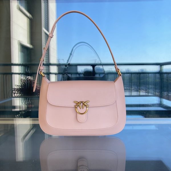 Pinko’S New Retro Swallow Saddle Bag Female Niche Design Single Shoulder Bag Commuter Female Bag High-End Armpit Bag Pink