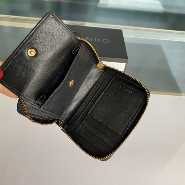 Pinko Women’s Short Sheepskin Wallet FARFETCH Black - Image 9