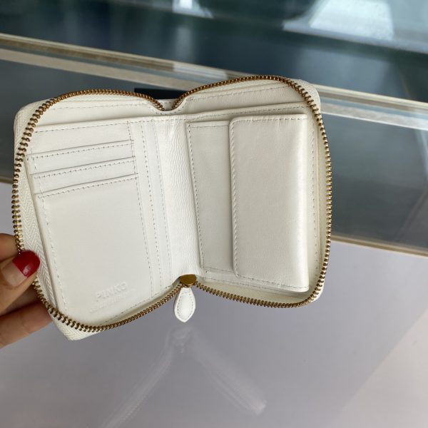 Pinko Women’s Short Sheepskin Wallet FARFETCH White - Image 5