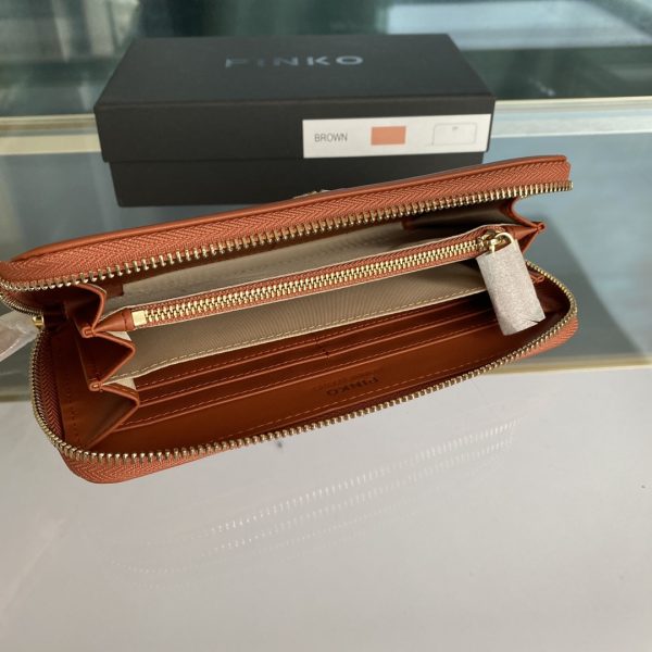 Pinko Wallet Women’s Long Section 2021 New Trendy Fashion Leather Clutch Large Capacity Zipper Coin Purse Card Holder A - Image 15