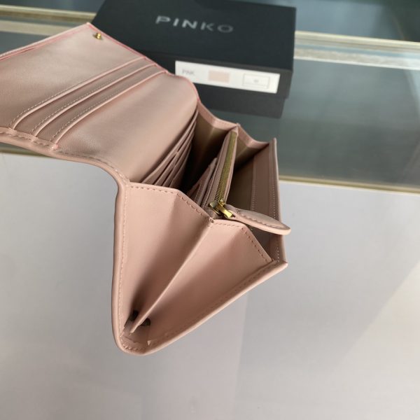 Pinko Women’s Flip Leather Wallet FARFETCH Pink - Image 8