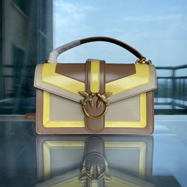 PINKO Swallow Bag 2021 Autumn and Winter New Arrival Color Matching Color Contrast Chain Bag One Shoulder Diagonal Bag Dionysus B