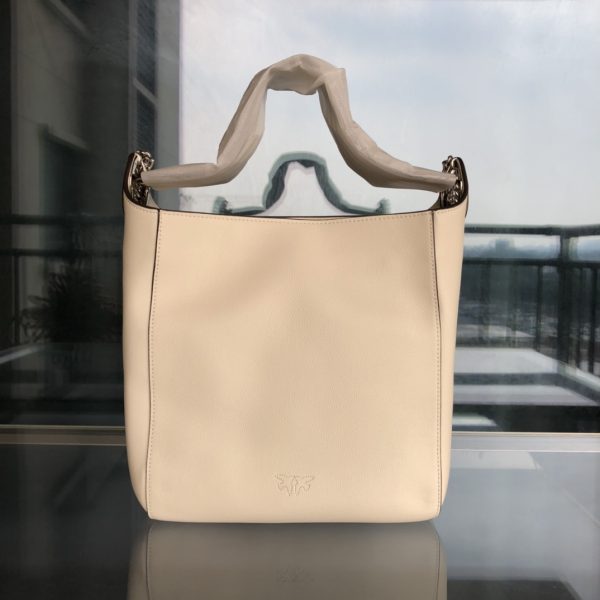 Pinko Quality Control Swallow Bag New Top Layer Cowhide Double Shoulder Strap Capacity Super Large A - Image 4
