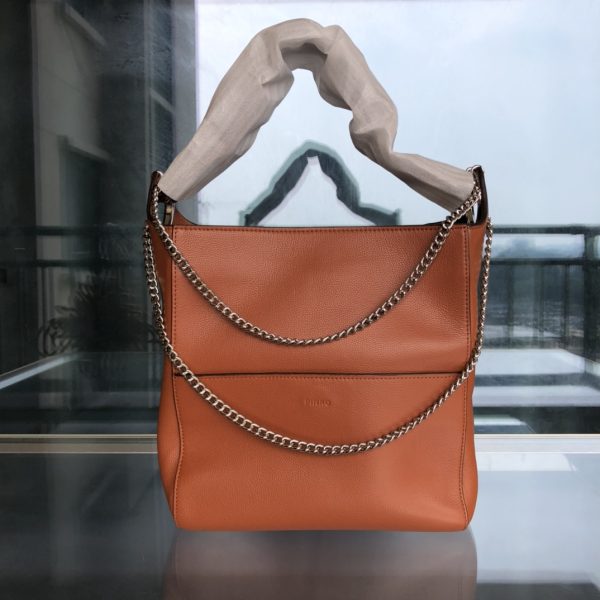 Pinko Quality Control Swallow Bag New Top Layer Cowhide Double Shoulder Strap Capacity Super Large C