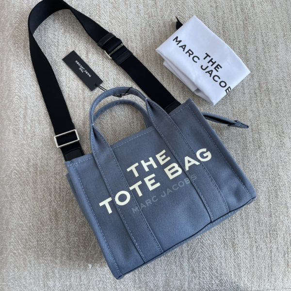 Marc Jacobs Canvas Shopping Bag New Style With Long Shoulder Strap Detachable Adjustable Fashion Simple Dust Bag Blue - Image 3
