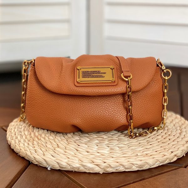 THE KARLIE Marc Jacobs Leather Retro Modern Mini Messenger Bag Shoulder Bag Clutch Brown