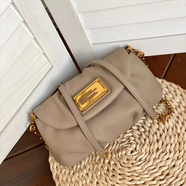 THE KARLIE Marc Jacobs Leather Retro Modern Mini Messenger Bag Shoulder Bag Clutch elephant gray