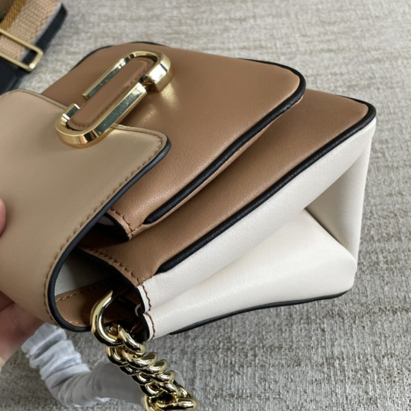 The Latest Glossy Calfskin Cross-Body Bag With Mj Shoulder Strap Is Detachable And Adjustable In Length And Dust Bag Brown - Image 5