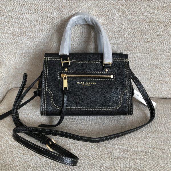 Marc Jacobs Tote Cross-Body Bag Pebbled Top Cowhide Leather Ultra-Soft And Delicate Dust Bag Black