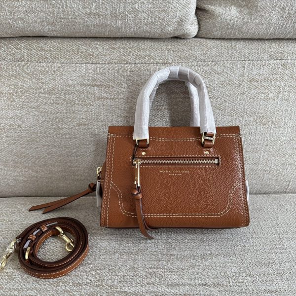 Marc Jacobs Tote Cross-Body Bag Pebbled Top Cowhide Leather Ultra-Soft And Delicate Dust Bag Brown