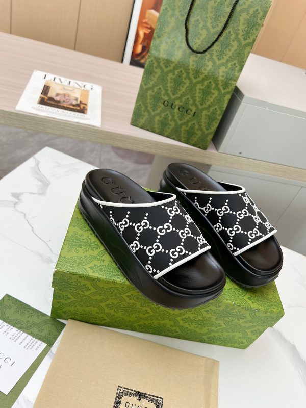 Gucci ice cream platform slippers Black