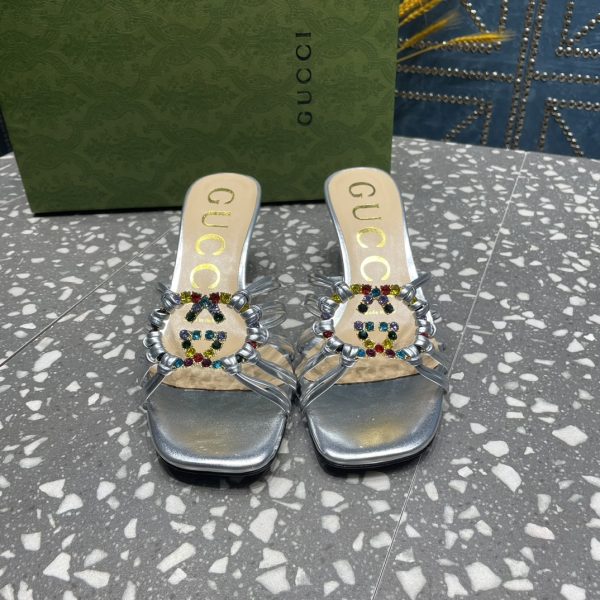 Gucci’s new summer crystal-embellished hand-woven sandals C