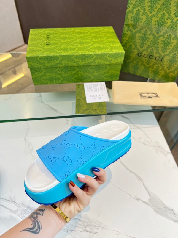Gucci ice cream platform slippers blue - Image 4
