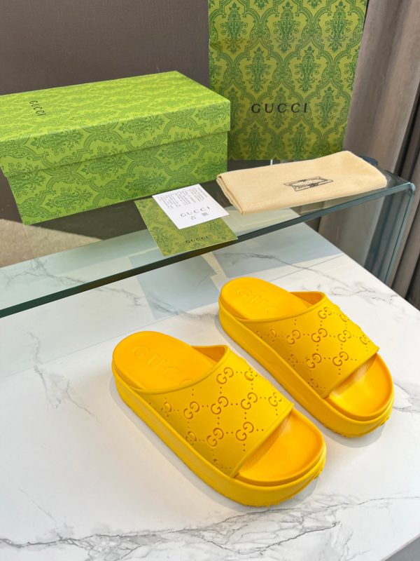 Gucci ice cream platform slippers Yellow