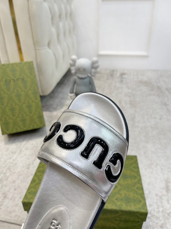 Gucci Gucci spring summer slippers sandals silver - Image 8