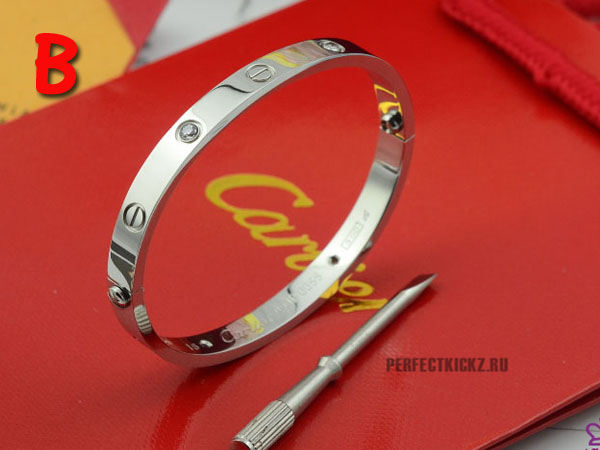 Cartier Classic Love Silver Bracelet With Diamonds