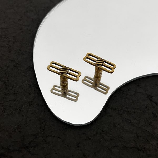 Balenciaga BB Icon Earrings In Aged-Gold Brass - Image 3
