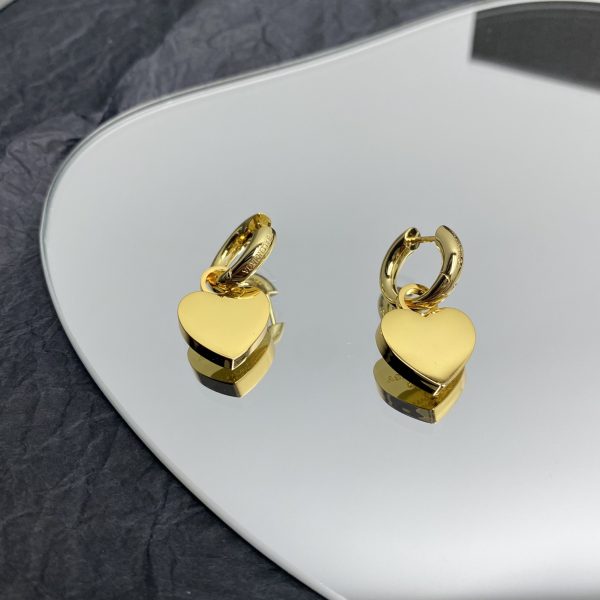 Balenciaga  Engraved Heart Earrings - Image 4