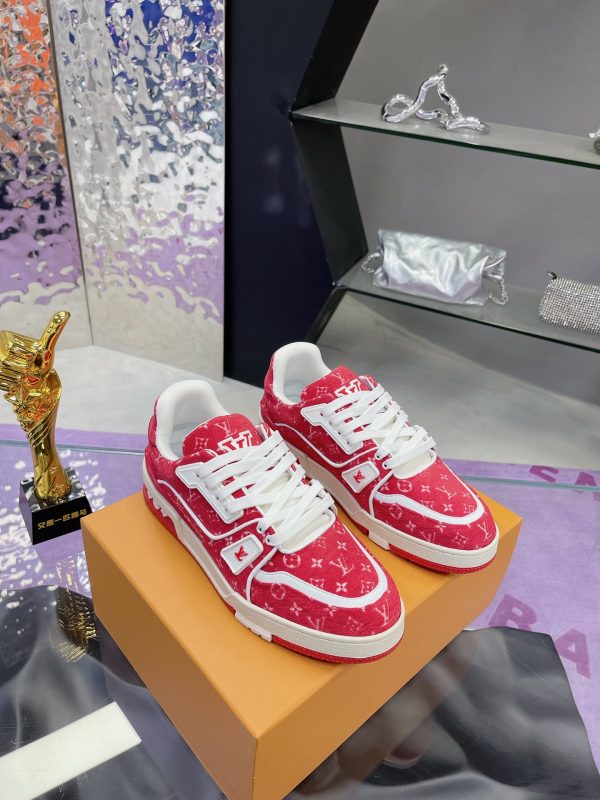 Louis Vuitton Trainer Maxi Sneakers Series LV cloth embossed technology model