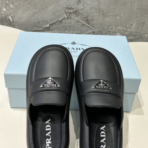 Prada 24SS Spring/Summer new platform toe slippers black - Image 4