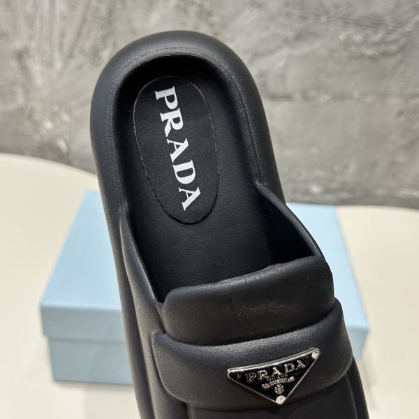 Prada 24SS Spring/Summer new platform toe slippers black - Image 7