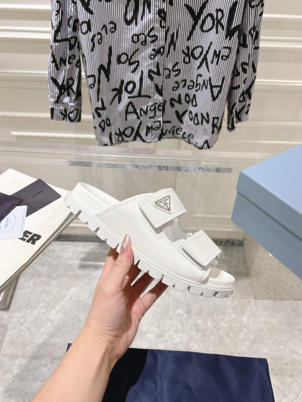 Prada Spring/Summer 2024 New Sandals Double-breasted/Velcro slippers for couples B - Image 6