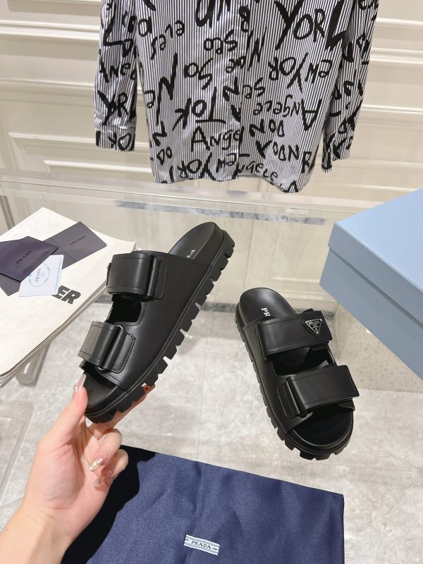 Prada Spring/Summer 2024 New Sandals Double-breasted/Velcro slippers for couples C - Image 4