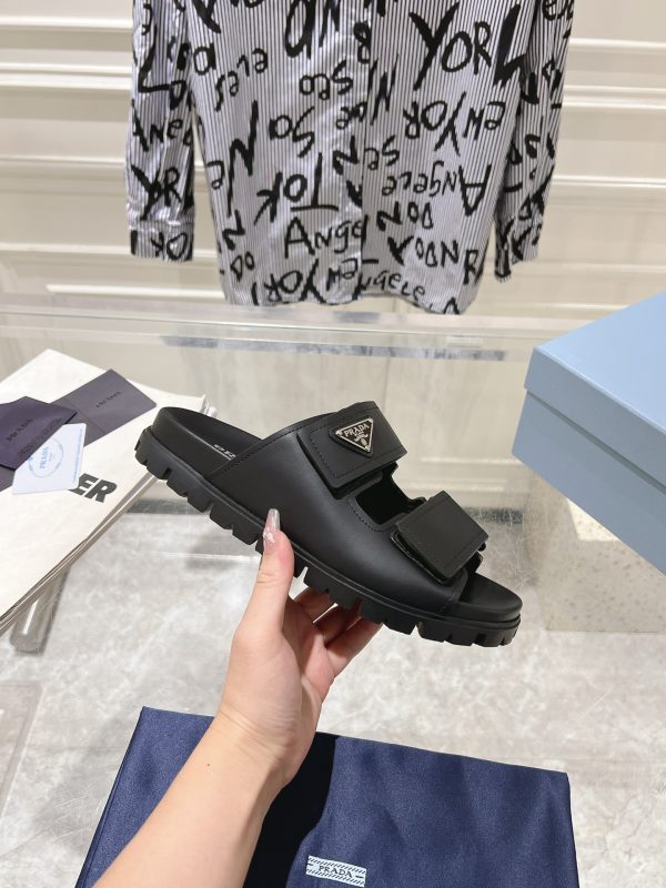 Prada Spring/Summer 2024 New Sandals Double-breasted/Velcro slippers for couples C - Image 6