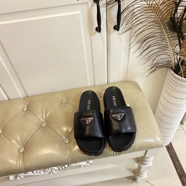 Prada’s new slippers in sheepskin black - Image 3